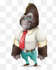 Gorilla Cartoon Vector Character - Business Gorilla Cartoon Vector Cartoon Gorilla Hd Png,Gorilla Cartoon Png
