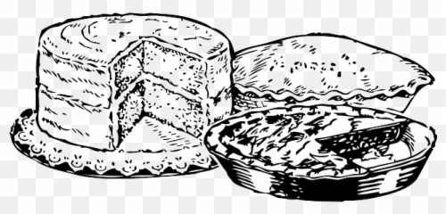Black Food Slice Cake Outline Drawing White - Public Png,Cake Slice Png