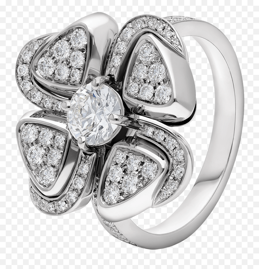 Fiorever Ring 354504 - Bulgari Flower Ring Png,Diamond Sparkle Png