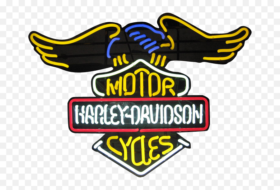 Neon Sign Logo Harley - Davidson Motorcycle Sticker Beach Png,Harley Davidson Logo Png