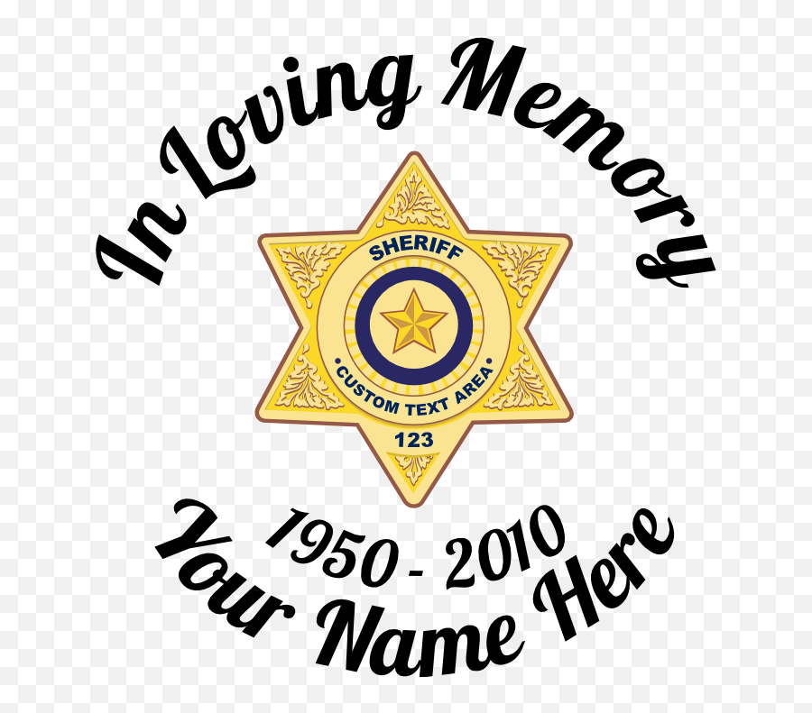 In Loving Memory Sticker Sheriff Badge - Emblem Png,Sheriff Badge Png