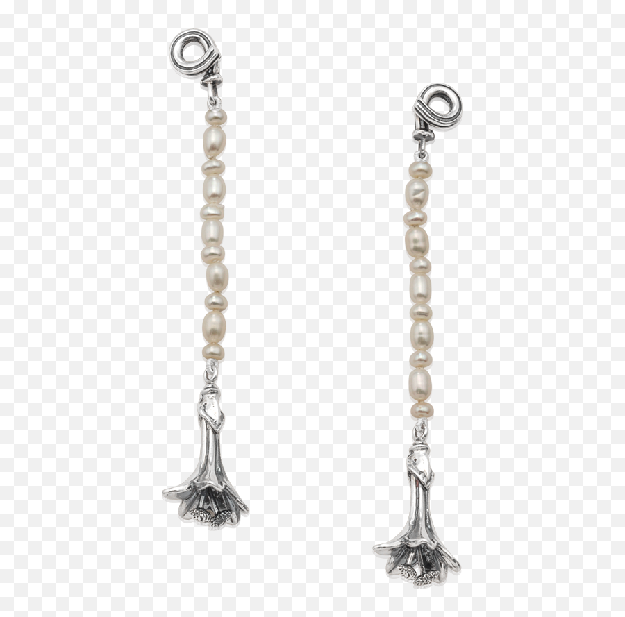 Lily Pearl Dangle Earrings - Chain Png,Earrings Png