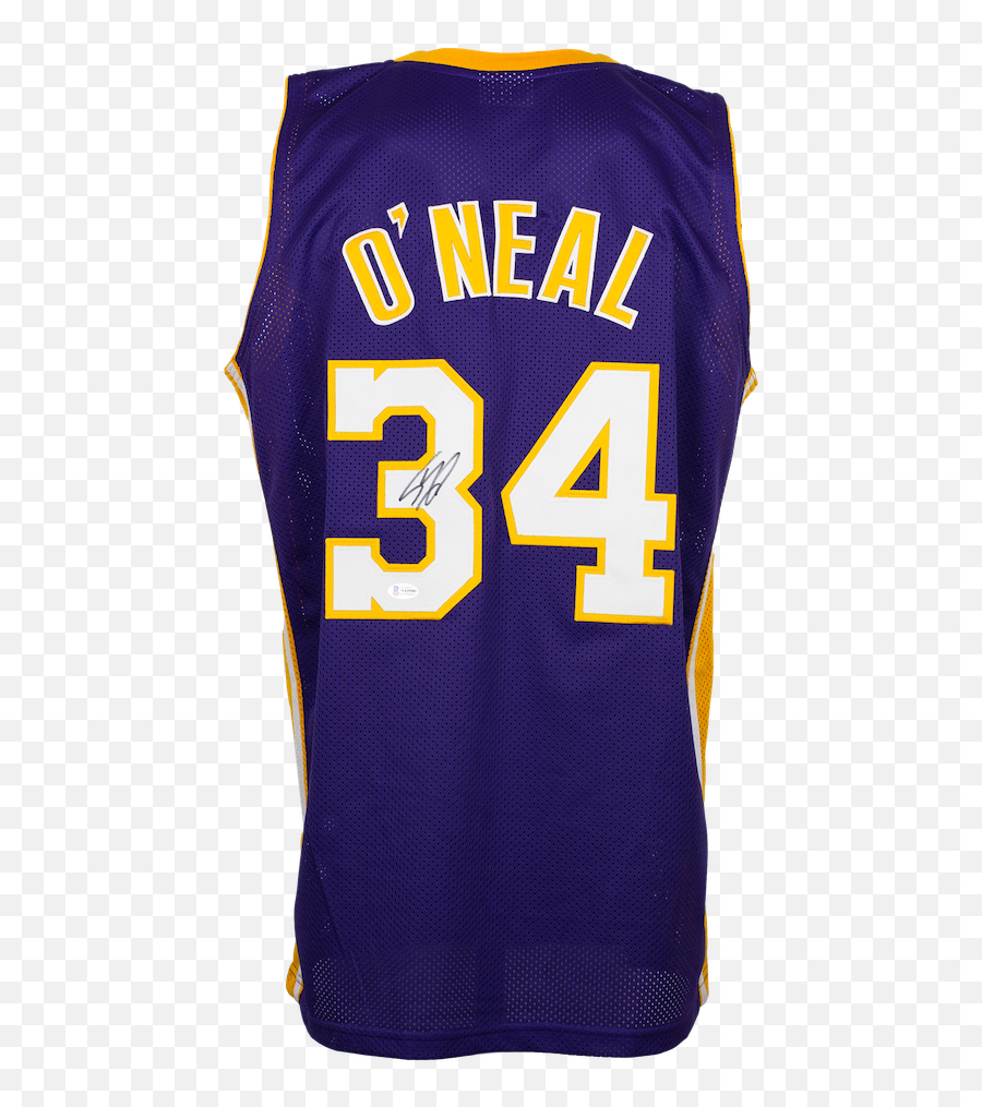 Shaquille Ou0027neal Signed Custom Purple Pro - Style Jersey Kobe 24 Patch Bas Psm Sports Jersey Png,Shaq Png