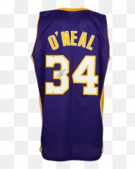 Shaquille Ou0027neal Signed Custom Purple Pro - Style Jersey Kobe 24 Patch Bas Psm Sports Jersey Png,Shaq Png