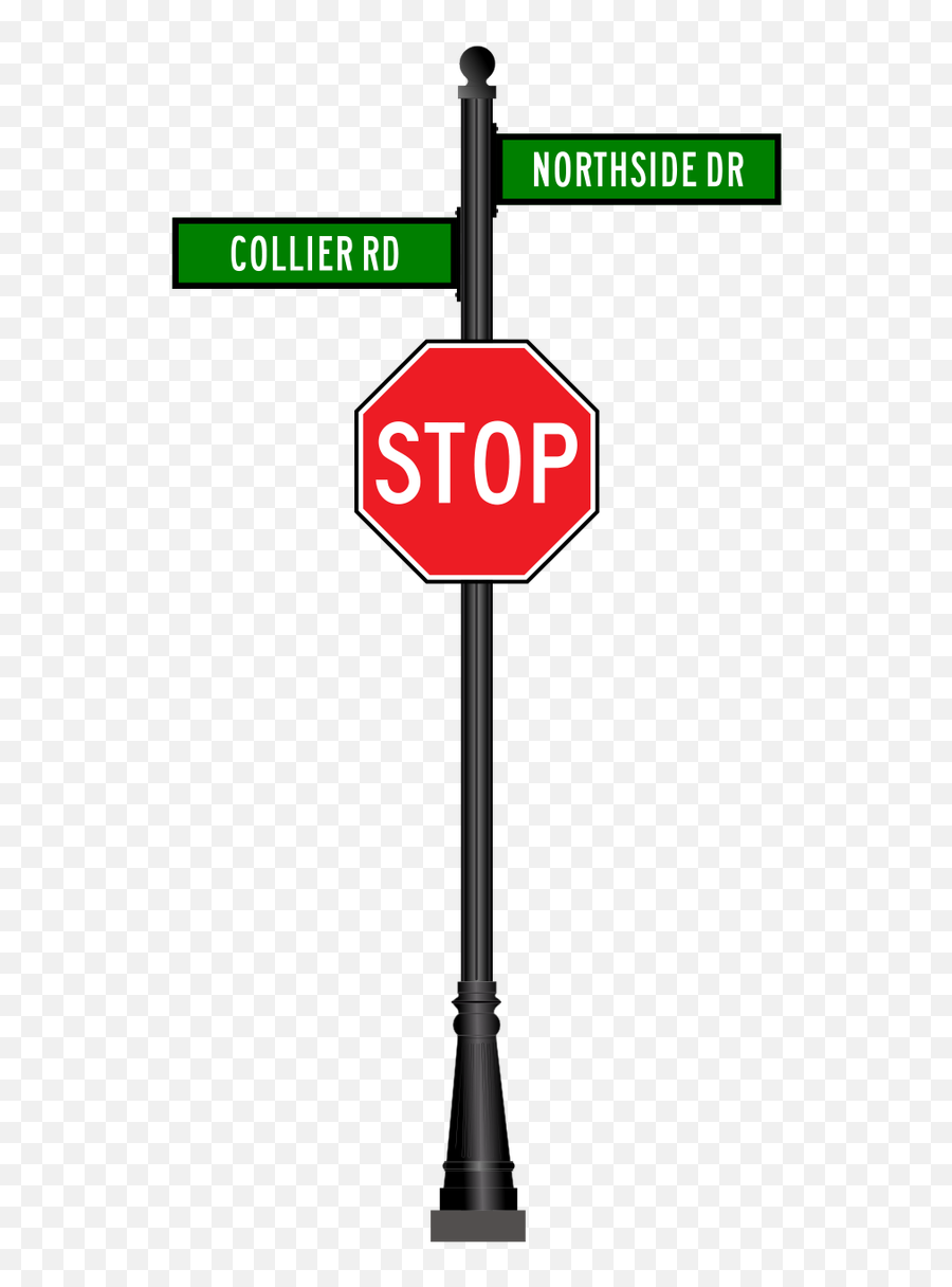 4 Aluminum Combination Street Sign - Fluted Post With Base Stop Sign Street Sign Png,Traffic Sign Png