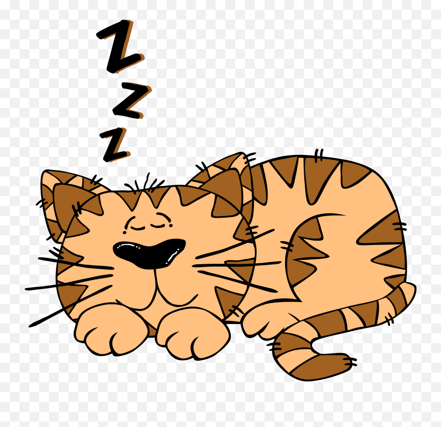 Big Cat Clipart Sleepy - Cat Sleeping Clip Art Png,Cat Clipart Png