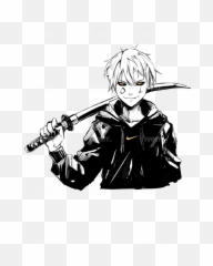 Sfw Black And White Anime Manga Style - Fictional Character Png,Black And White Anime Png