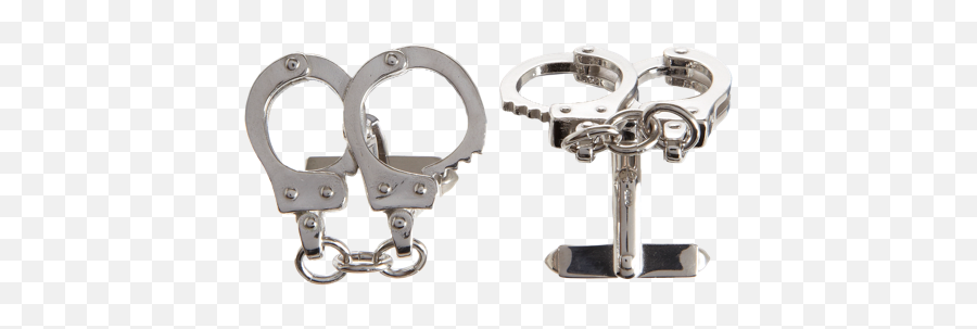 Paul Longmire Silver Handcuffs Cufflinks - Solid Png,Handcuffs Transparent
