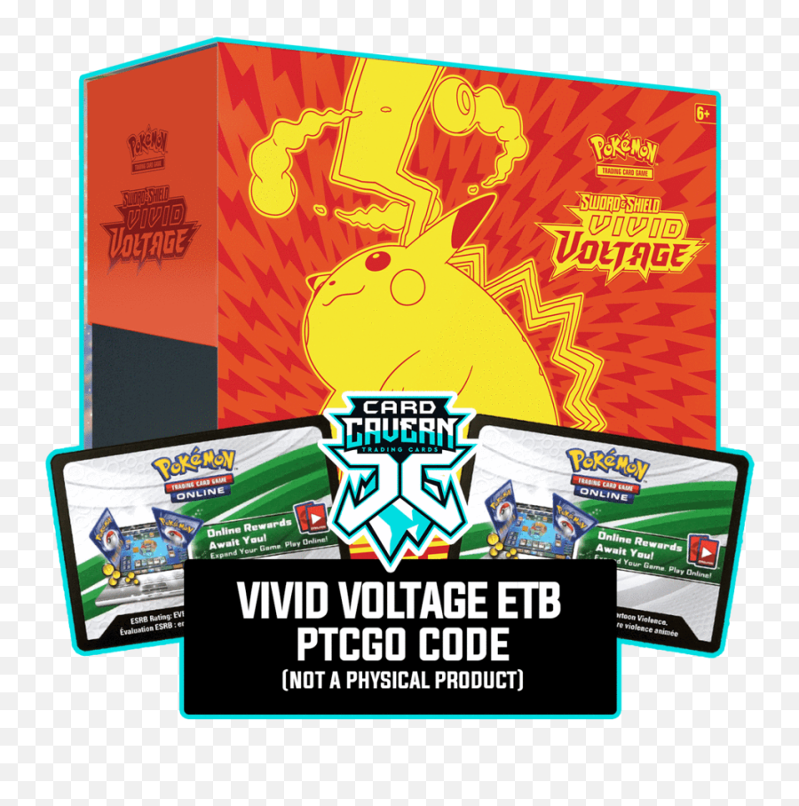 Vivid Voltage Etb - Gigantatamax Pikachu Sleeves And Deck Box Ptcgo Code Vivid Voltage Pokemon Elite Trainer Box Png,Pokemon Text Box Png