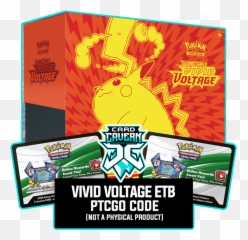 Vivid Voltage Etb - Gigantatamax Pikachu Sleeves and Deck Box PTCGO Code Pokemon Elite Trainer png