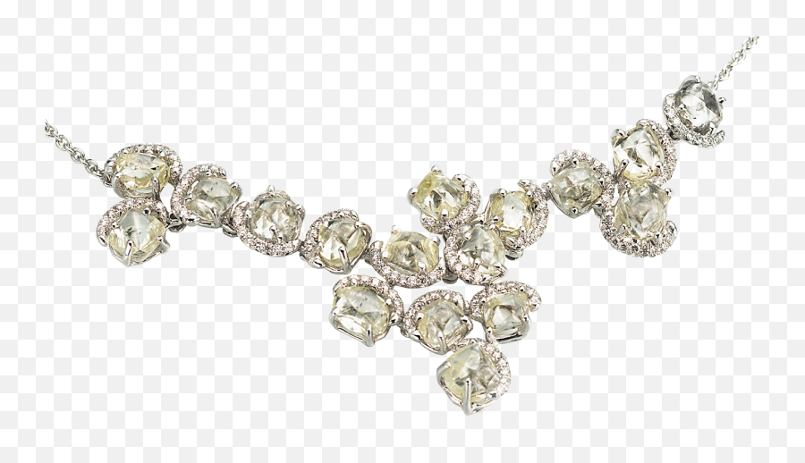 White Gold Luxury Diamond Necklace In The Rough - Bracelet Png,Champagne Bubbles Png