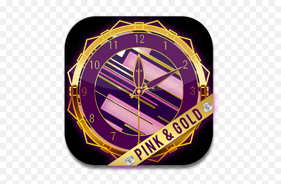 Pink U0026 Gold Theme Clock Old Versions For Android Aptoide - Decorative Png,Pink Clock Icon
