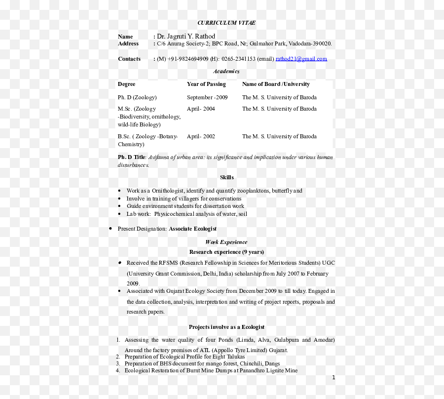 Doc Jagruti Cv Docx Rathod - Academiaedu Document Png,Icon Alva 47 Parking