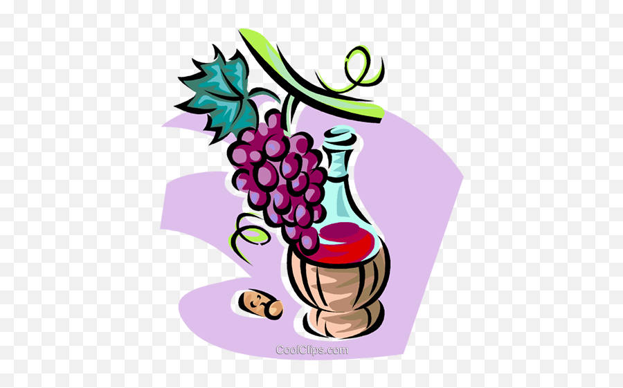 Red Wine And Grapes Royalty Free Vector Clip Art - Grapes And Wine Clip Art Png,Wine Clipart Png