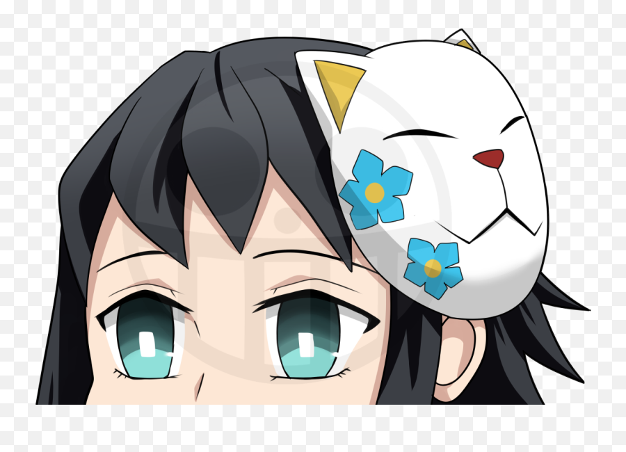 Makomo Flower Cat Mask Peeker Hentaku Anime Stickers - Fictional Character Png,Avast Animated Icon
