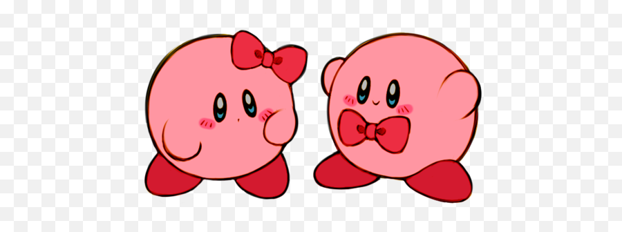 Cute And Ribbon Image - Cute Kirby Transparent Background Png,Kirby Transparent Background