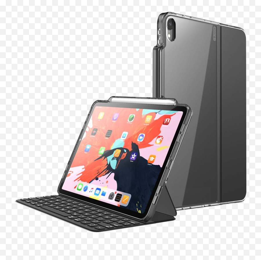 I - Blason Halo Series Clear Hybrid Keyboard Compatible Protective Case With Pencil Holder For Ipad Pro 1292018 Black Ipad Pro 11 Case Compatible With Smart Keyboard Png,Halo Transparent