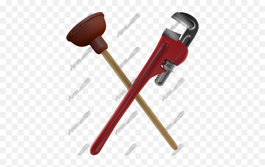 Crossed Pipe Wrench And Plunger - Pipe Wrench Crossing Logo Png,Pipe Wrench Png