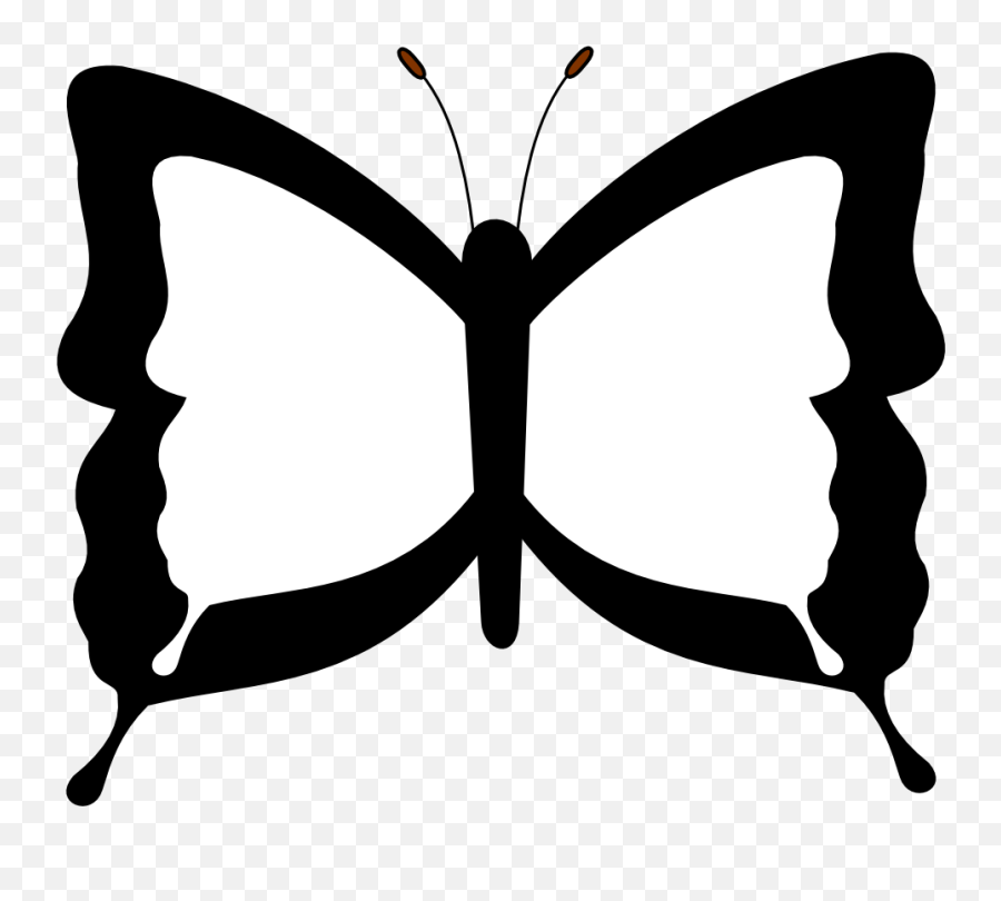Butterfly Clipart Template - Dibujos En Blanco Y Negro De Mariposas Png,Butterfly Outline Png