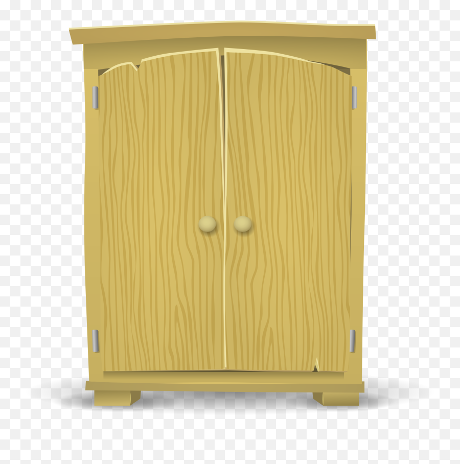 Yellow Wooden Cupboard Illustration Free Image - Wardrobe Png,Closet Png
