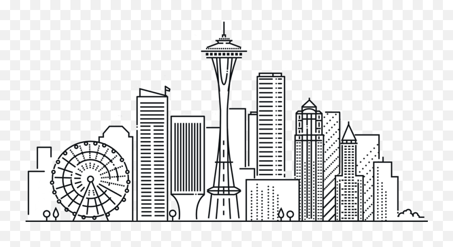 Seattle Skyline - Seattle City Line Png Download Original Seattle Clipart,Seattle Skyline Png