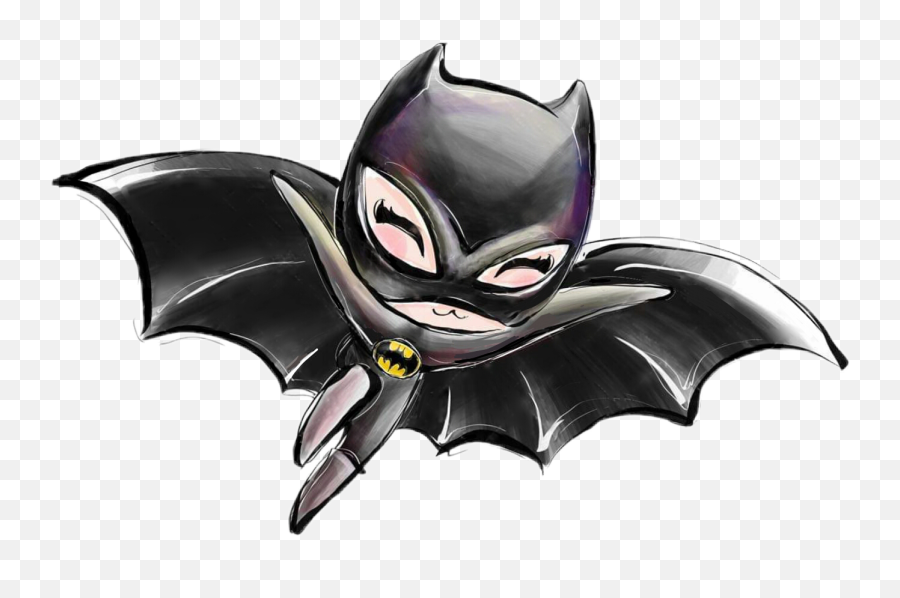 Watercolor Batgirl Batwoman Bat Sticker By Stephanie - Imágenes De Bat Girl En Caricatura Png,Batgirl Logo Png