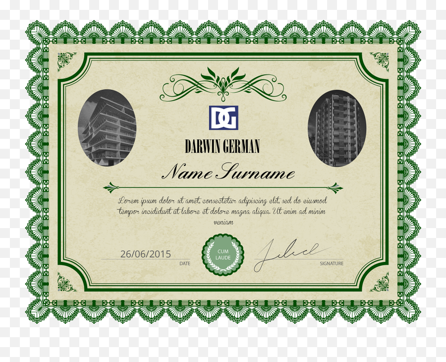 certificate of appreciation green border