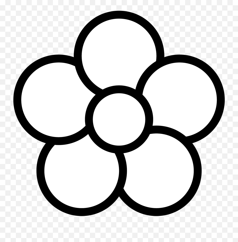 Filefive - Petal Flower Iconwhitesvg Wikimedia Commons Simple 5 Petal Flower Drawing Png,Flower Icon Png