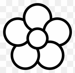 Filefive - petal flower iconwhitesvg Wikimedia Commons Simple 5 Petal Flower Drawing png