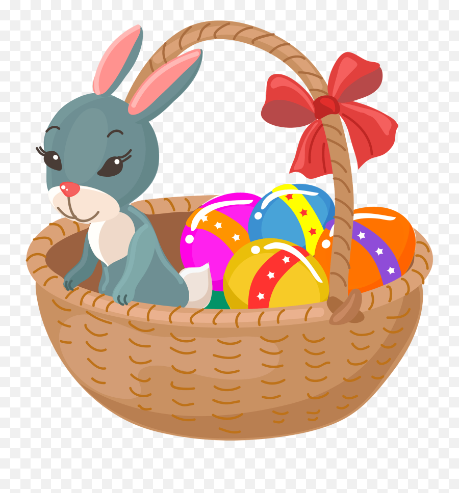 Bunny In The Easter Basket Clipart - Happy Png,Easter Basket Png