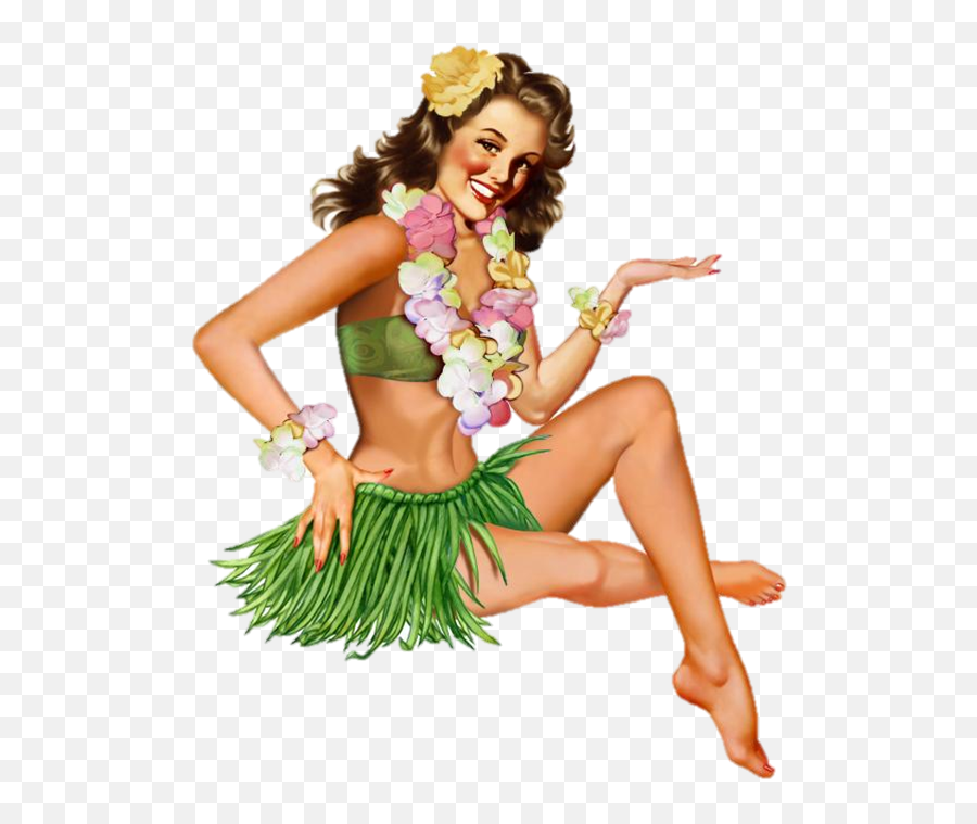 Hula Pin Up Girl - Hula Pin Up Girl Png,Pin Up Girl Png