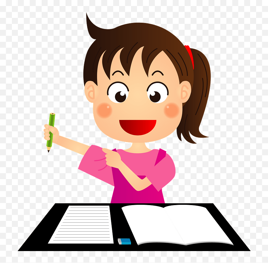 Little Girl Is Studying Clipart Free Download Transparent - Studying Girl Clip Art Png,Little Girl Png