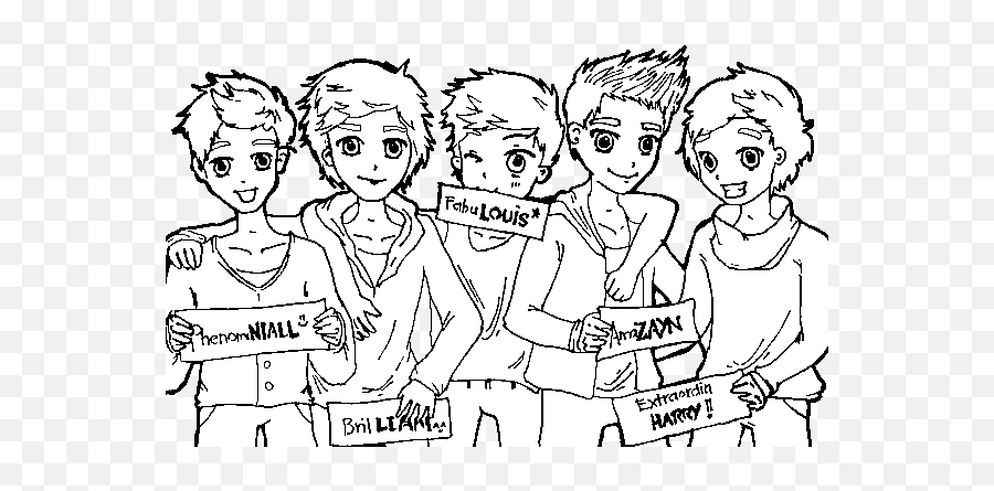 One Direction Logo How To Draw - Cartoon One Direction Coloring Pages Png,One Direction Logo