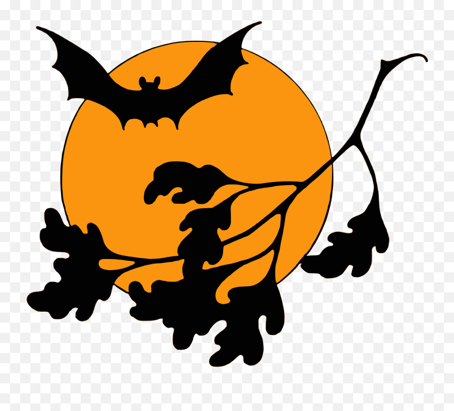 Halloween Moonlight Moon Bat Night - Free Image From Vintage Halloween Clip Art Png,Halloween Moon Png