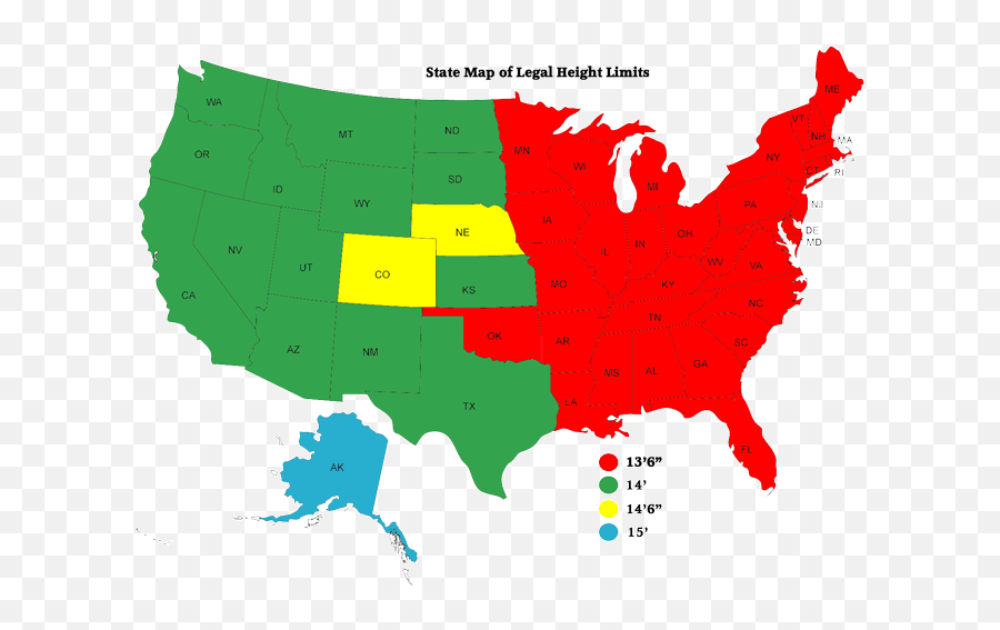 Trucking Legal Height Limits Map - Heavy Haul Trucking 2020 Republican Primary Results Map Png,Heightmap Png