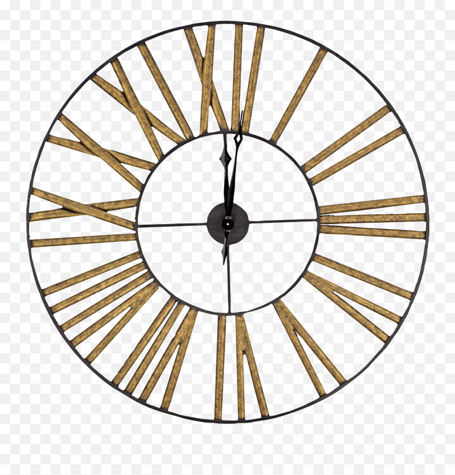 Traditional Styled Metal Clock - Large Wall Clock Gold Png,Gold Clock Png