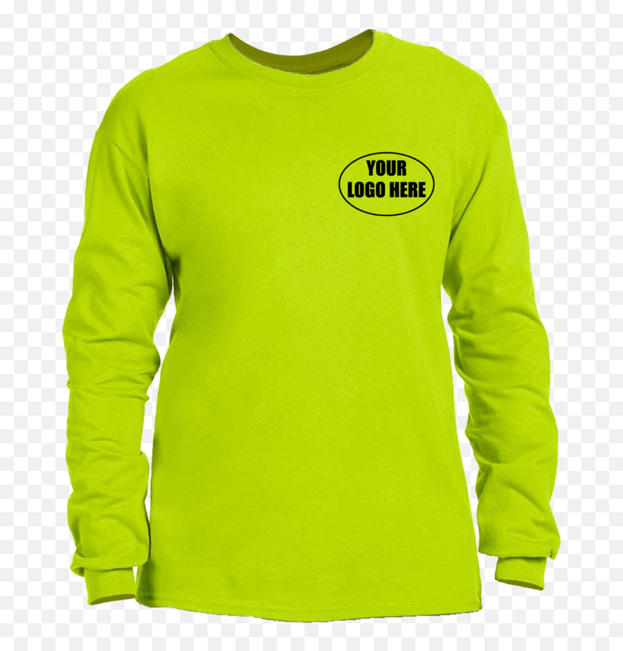 Long Sleeve Shirt With Custom Logo - Construction Green T Shirt Png,Green Shirt Png