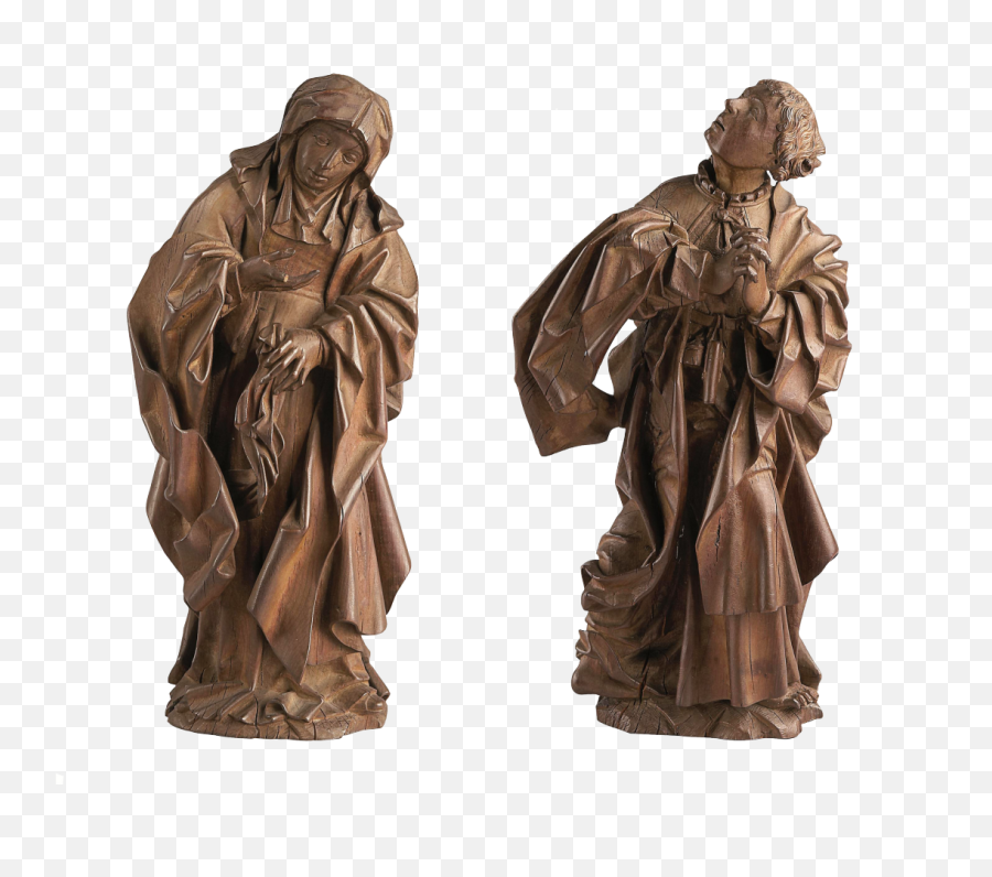 A Virgin Mary And St John From Crucifixion Liebieghaus - Statue Png,Virgin Mary Png