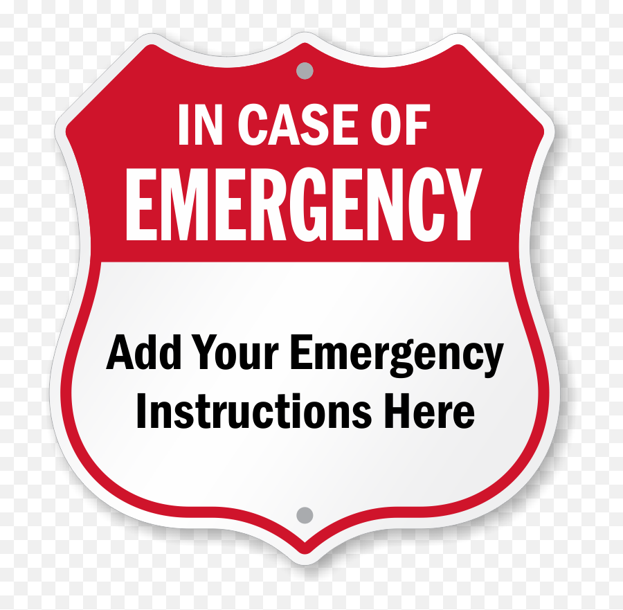 Custom Emergency 911 Phone Shield Sign Sku K2 - 3370 Language Png,Call 911 Icon