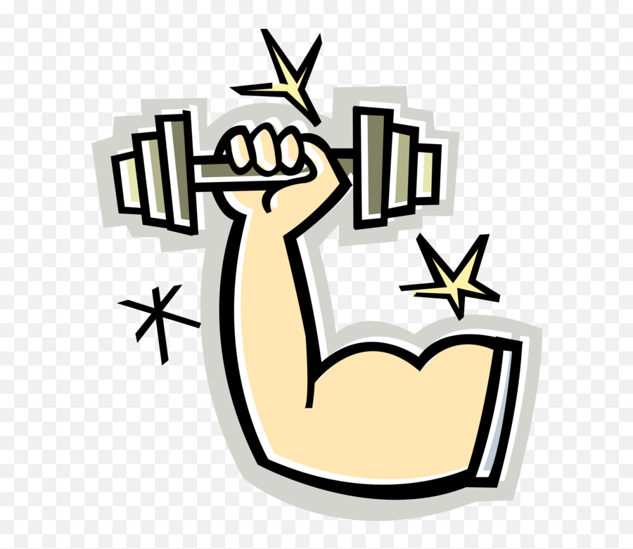 Vector Illustration Of Weightlifter - Arm Lifting Weights Clipart Png,Cartoon Arm Png