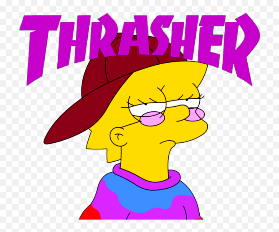 Cartoon Png - Grunge Aesthetic Lisa Simpson,Thrasher Png