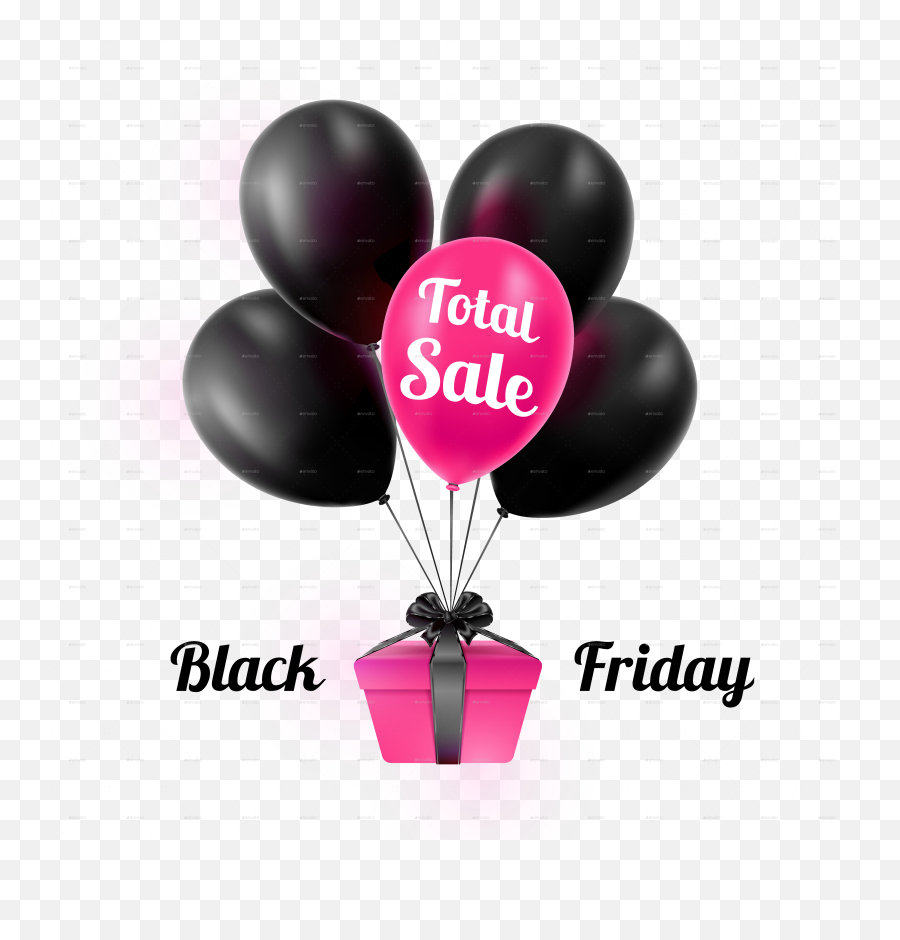 Black Friday - Png Baloons Pink And Black,Black Friday Png