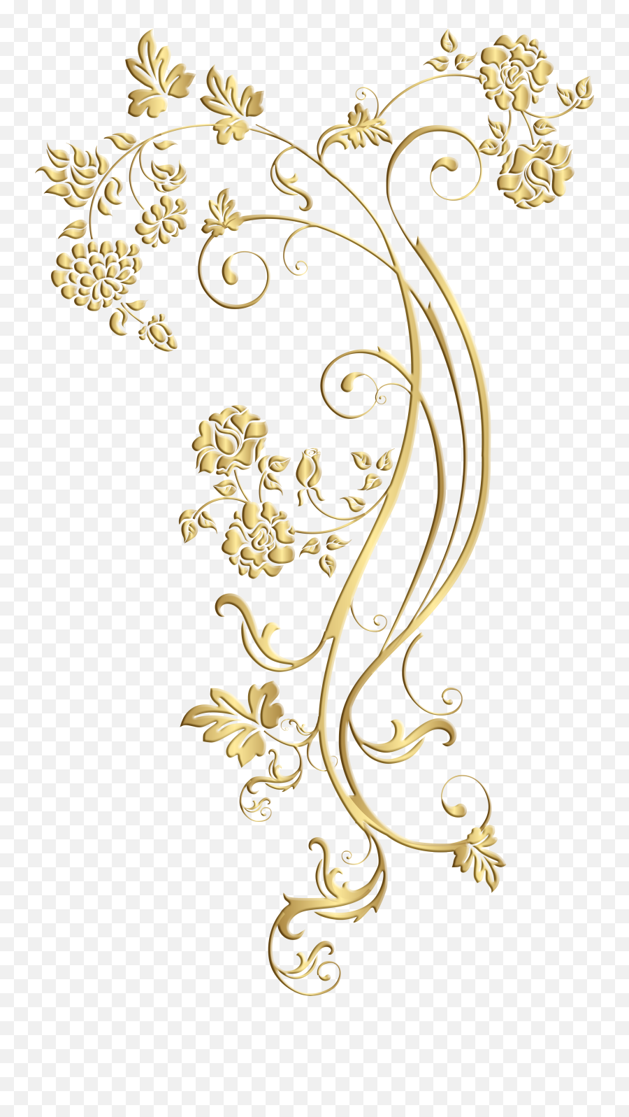Gold Floral Ornament Frame Clip Art Image Gallery - Floral Gold Ornaments Png,Flower Pattern Png