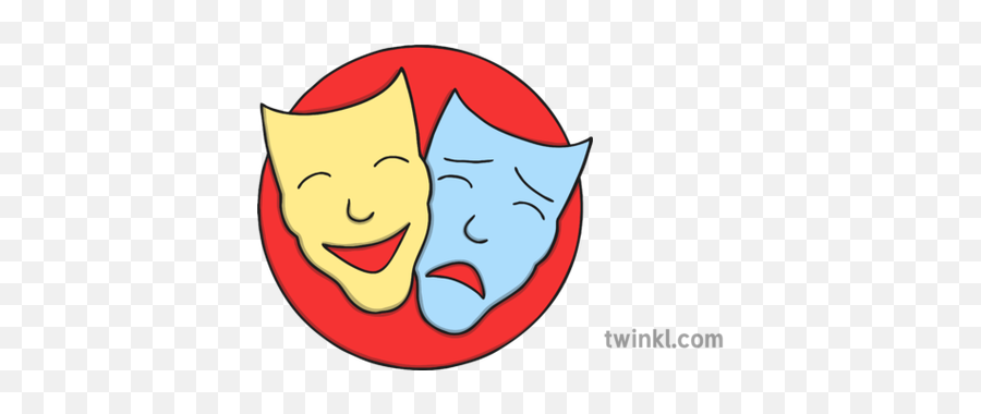 Drama Masks Illustration - Twinkl Clip Art Png,Drama Masks Png