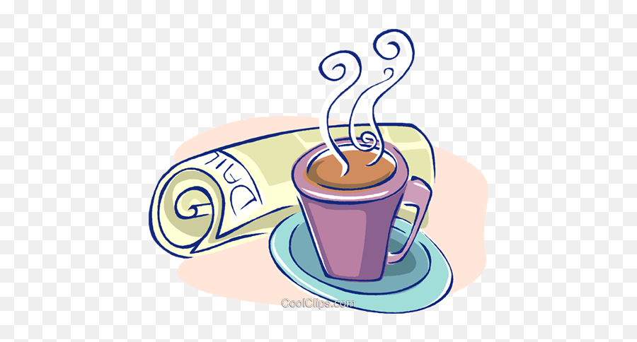 Morning Coffee With Todayu0027s Newspaper Royalty Free Vector - Coffee And Newspaper Clipart Png,Coffee Clipart Transparent Background