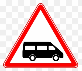 Hazard Sign Clip Art - vector clip art online Van Road png