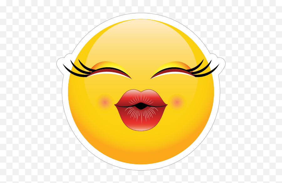 Cute Puckered Lips Emoji Sticker - Big Lips Emoji Png,Lipstick Emoji Png