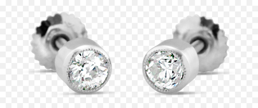 Bezel Set Old Cut Diamond Stud Earrings U2014 Enhoerning Jewelry - Earrings Png,Earrings Png