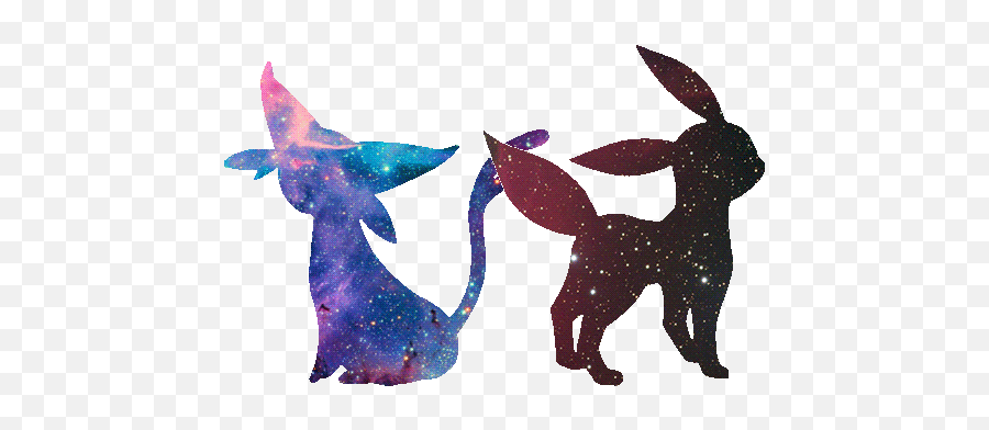 Space Nebula Eevee Espeon Umbreon - Pokemon Espeon Y Umbreon Png,Pikachu Gif Transparent