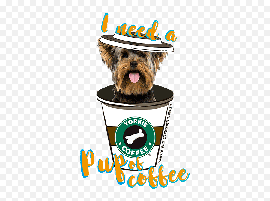 Yorkie T Shirt - Coffee Mug Puppy Cut Kerry Blue Terrier Dog With Woman Selfie Png,Yorkie Png